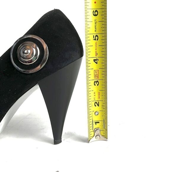 CHARLES JOURDAN Paris Black Suede Heels US 9,5-10 - Picture 15 of 15
